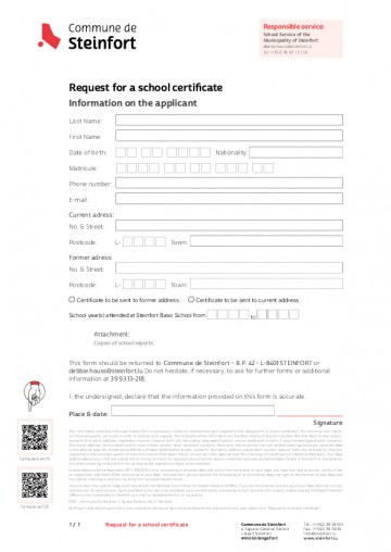 EN - Request for a school certificate