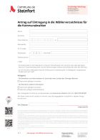 Antrag auf Eintragung in die Wählerverzeichnisse für die Kommunalwahlen