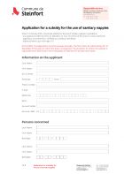 Application for a subsidy for the use of sanitary nappies