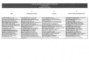 Liste des candidats élections communales