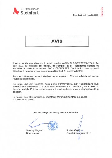 Avis Arrêté N° 3A20232212174