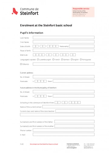 EN - Enrolment at the Steinfort basic school