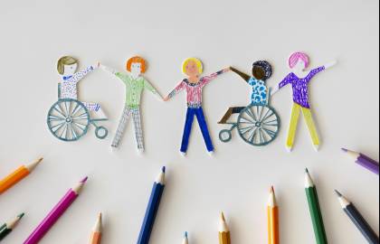 multi-ethnic-disabled-people-community-with-pencils