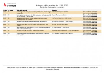 Avis au public