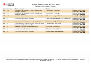 Avis au public du 06.03.2026
