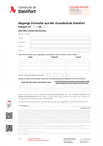 DE - Abgangs-Formular Grundschule Steinfort