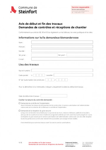 FR - Avis de début et de fin de travaux
