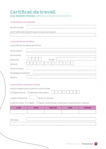 FR - Certificat de Travail pour l