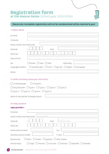 EN - Kannerbuet Registration form for the school year 2025-2026