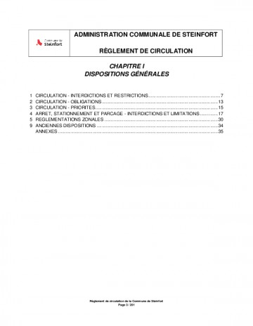 Règlement de circulation