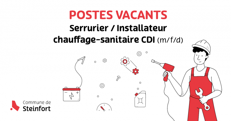 2024 11 Postes vacants Serrurier ou Installateur chauffage-sanitaire