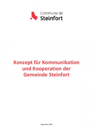 Konzept für Kommunikation und Kooperation der Gemeinde Steinfort