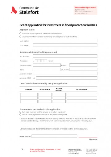 EN - Grant application - Investment in flood protection facilities (protection contre l