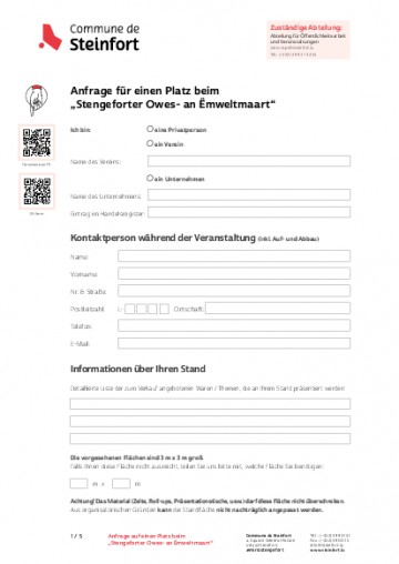 2026 - Anfrage für einen Platz beim Stengeforter Owes-an Emweltmaart