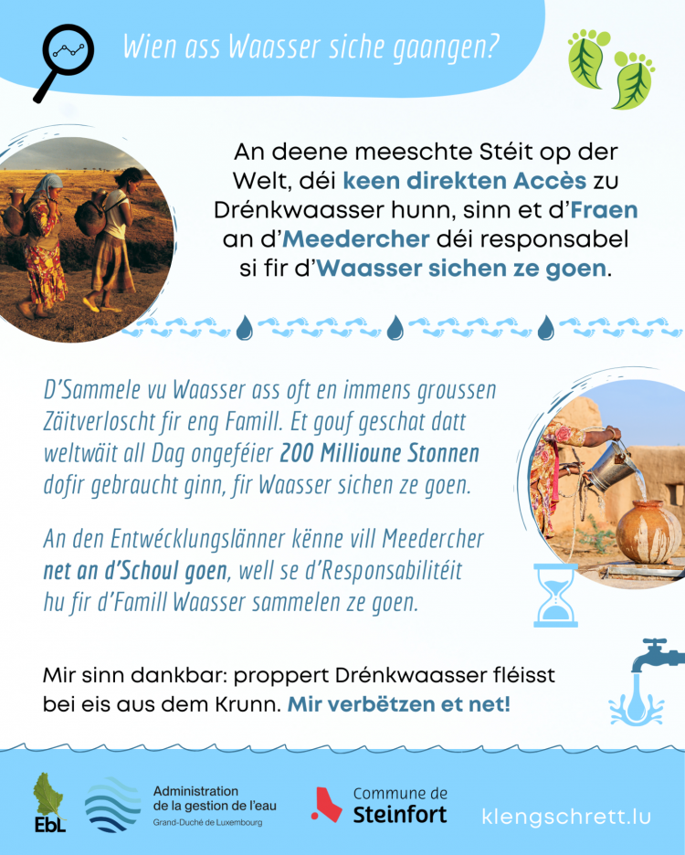 Kleng Schrett Waasser schätzen FAKT 12 FR