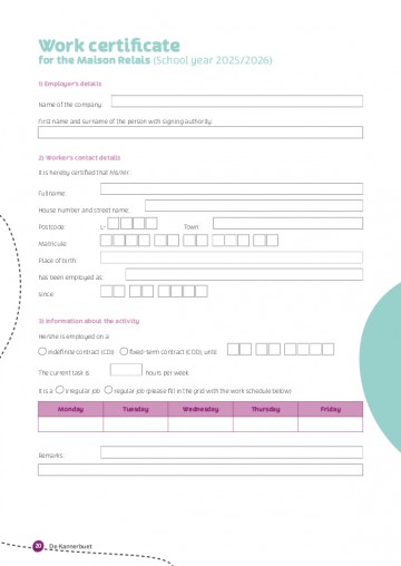 EN - Certificate of employment for the school year 2025-2026