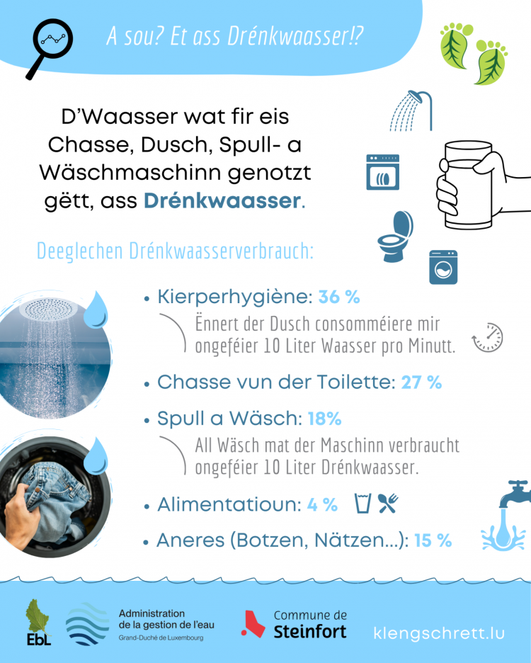 Kleng Schrett Waasser schätzen FAKT 16 FR