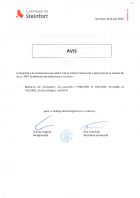 Avis - approbation CC demande de lotissement