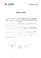 Avis au public - projets des plans d