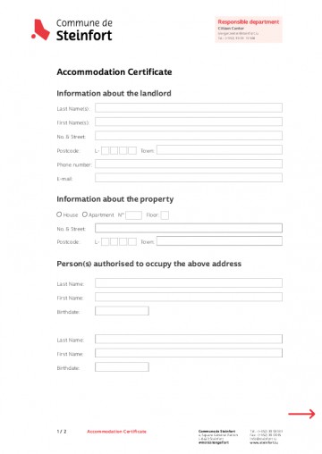 EN - Accommodation Certificate (certificat d