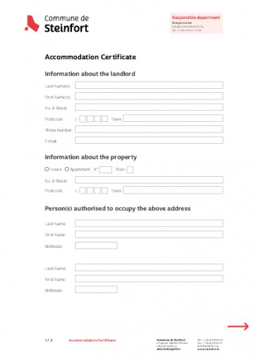 EN - Accommodation Certificate (certificat d
