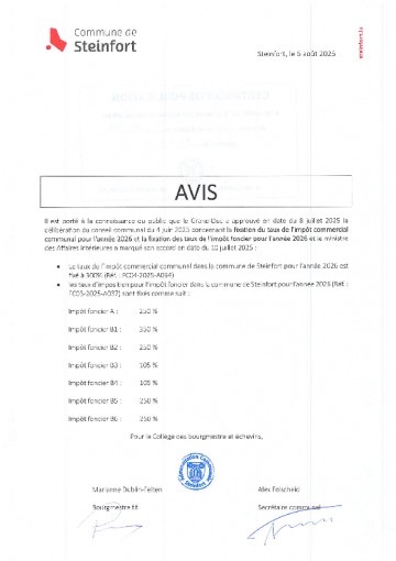 Avis au public ICC et IF 2026