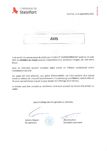 Etablissements classes - arrêté n°3A20250985187