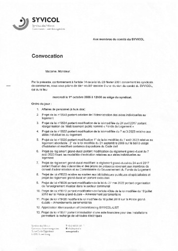 Syvicol - Convocation 01.10.2025