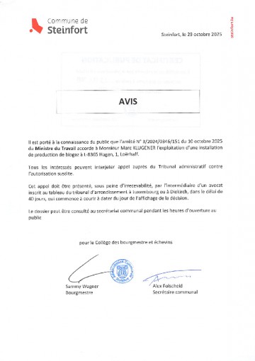 Etablissements classes - Arrêté n°320240346151