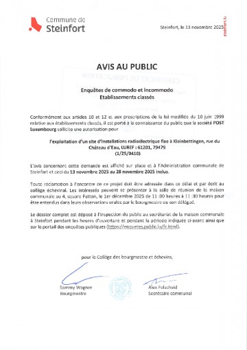 Etablissements classés - demande n°1250410