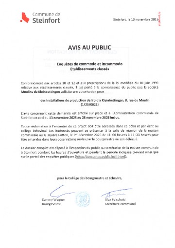 Etablissements classés - demande n°1250021