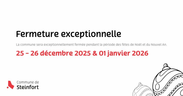Fermeture Noel et nouvel an  Commune