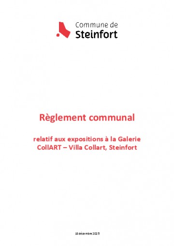 Règlement communal Galerie CollART DEF