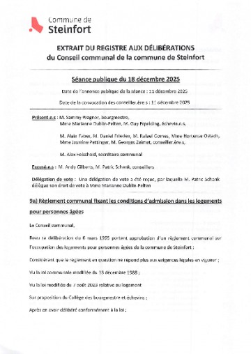 Règlement communal fixant les conditions d