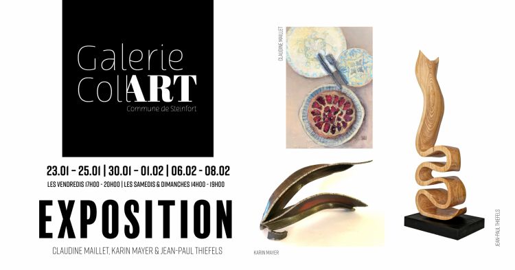 Facebook Post Galerie CollART Claudine maillet Karin Mayer  Jean-Paul Thiefels