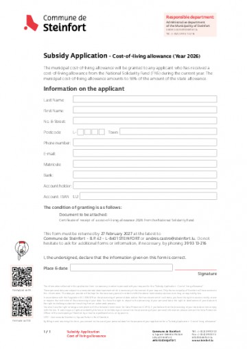 EN - Grant application - Cost-of-living allowance (vie chère) 2026