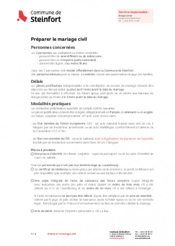 FR - Préparer le mariage civil
