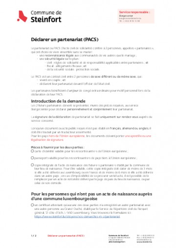 FR - Déclarer un partenariat (PACS)