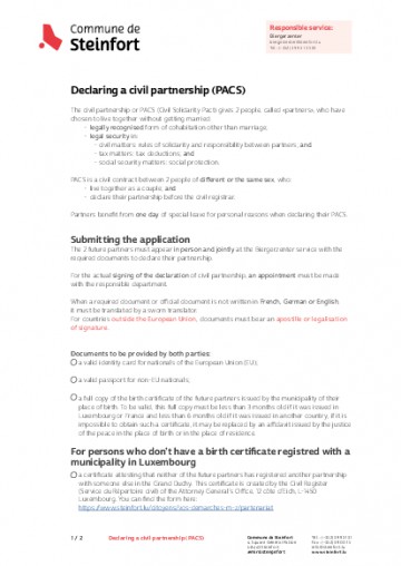 EN - Declaring a civil partnership (Déclarer un partenariat (PACS))