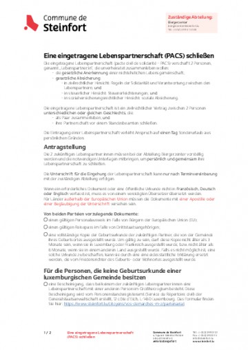 DE - Eine eingetragene Lebenspartnerschaft schließen (Déclarer un partenariat (PACS))