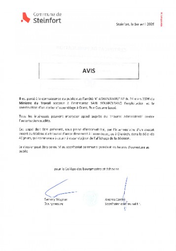 Etablissements classés - Arrêté n°320250308157