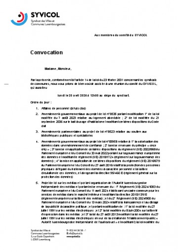 Convocation Comité 20.04.2026