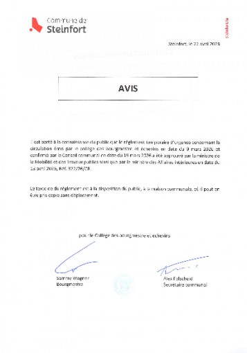 Approbation ministérielle - circulation - square Patton