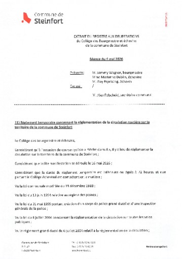 Règl. temp. de la circulation - Flèche du sud