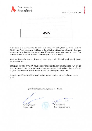 Etablissements classés - Arrêté n°3B250054