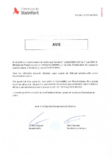 Etablissements classes - Arrêté n°320260017160