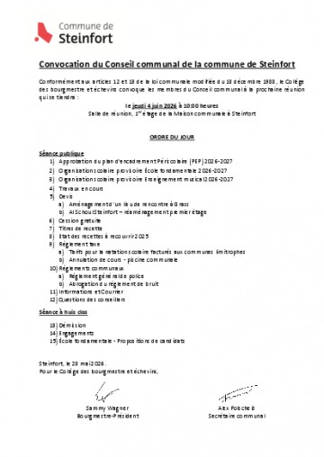 CC040626 - Convocation Conseil communal