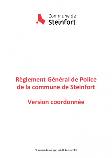 Règlement général de police - version coordonné 2026