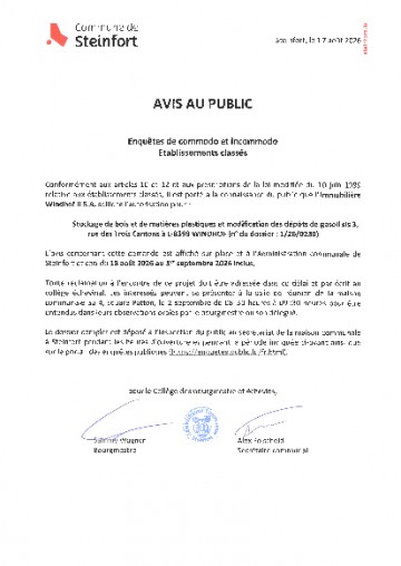 Enquêtes de commodo et incommodo - établissements classés