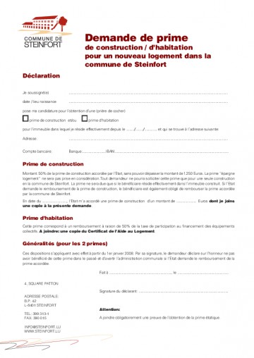 FR - Demande de prime de construction - d
